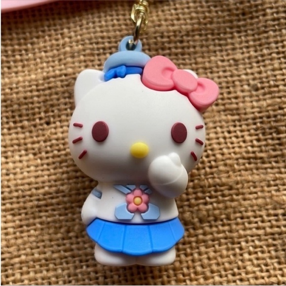 SANRIO Hello kitty Blue Pink Charm Keychain Cute Kawaii Licensed Japan - Picture 3 of 6